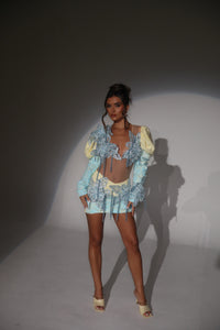 The LAURELL Beaded Lace Co-Ord with 3D Flowers and Chain details