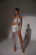 Load image into Gallery viewer, The COSETTE Dress with Silver Beaded Tassels