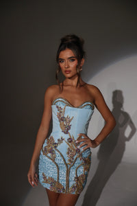 The TABITHA Dress with Gold Rope and Diamond Embellishments