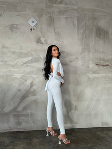 The EVELYN Jumpsuit (White/Silver)
