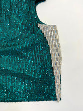 Load image into Gallery viewer, PROMOTION DRESS - GREEN SEQUIN WITH DIAMOND PIECE