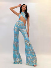 Load image into Gallery viewer, MIA WRAP TOP (BLUE/GOLD FOIL)