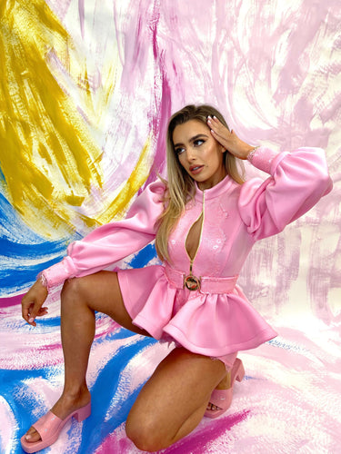 STORMI LUXE CO-ORD JACKET (PINK)