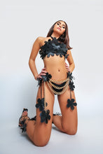 Load image into Gallery viewer, FLOWER CHAIN BELT (BLACK)