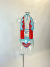 Load image into Gallery viewer, The LILY Bikini and Sarong (Blue/Red)