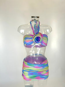 The AMELIA Bikini and Skirt (Tie Dye Snake)