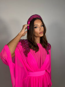Pink - FREYA Headband with diamonds