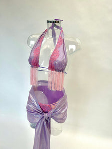 The LILY Bikini and Sarong (Lilac/Pink)