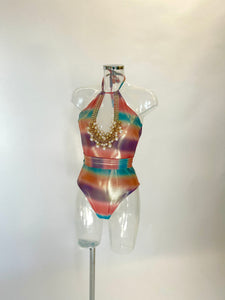 The CHARLOTTE Swimsuit, Sarong and Belt / Headband (Mix Colour Shine)