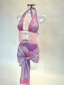 The LILY Bikini and Sarong (Lilac/Pink)