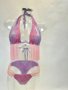 The LILY Bikini and Sarong (Lilac/Pink)