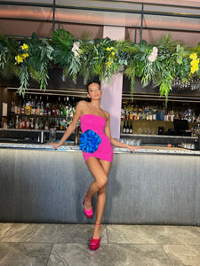The ZIYA Dress - Pink / Blue
