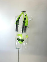 Load image into Gallery viewer, The LILY Bikini and Sarong (Green/Black/White)