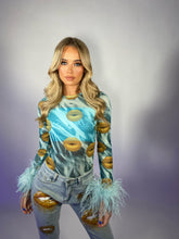 Load image into Gallery viewer, The ALICE Mesh Bodysuit with Feather Cuffs