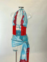 Load image into Gallery viewer, The LILY Bikini and Sarong (Blue/Red)