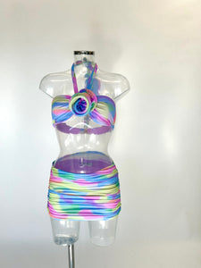 The AMELIA Bikini and Skirt (Tie Dye Snake)