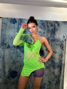 The RAVEN Skirt (Neon Lace)